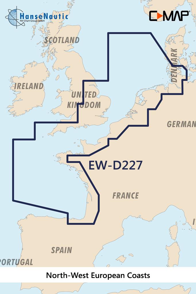 C-MAP 4D MAX+ Wide EW-D227 North-West European Coasts