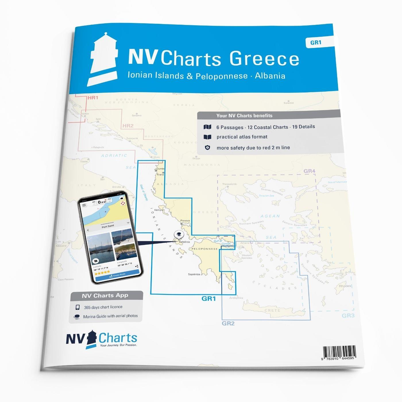 NV Charts Greece GR1 - Ionian Islands & Peloponnese to  Albania
