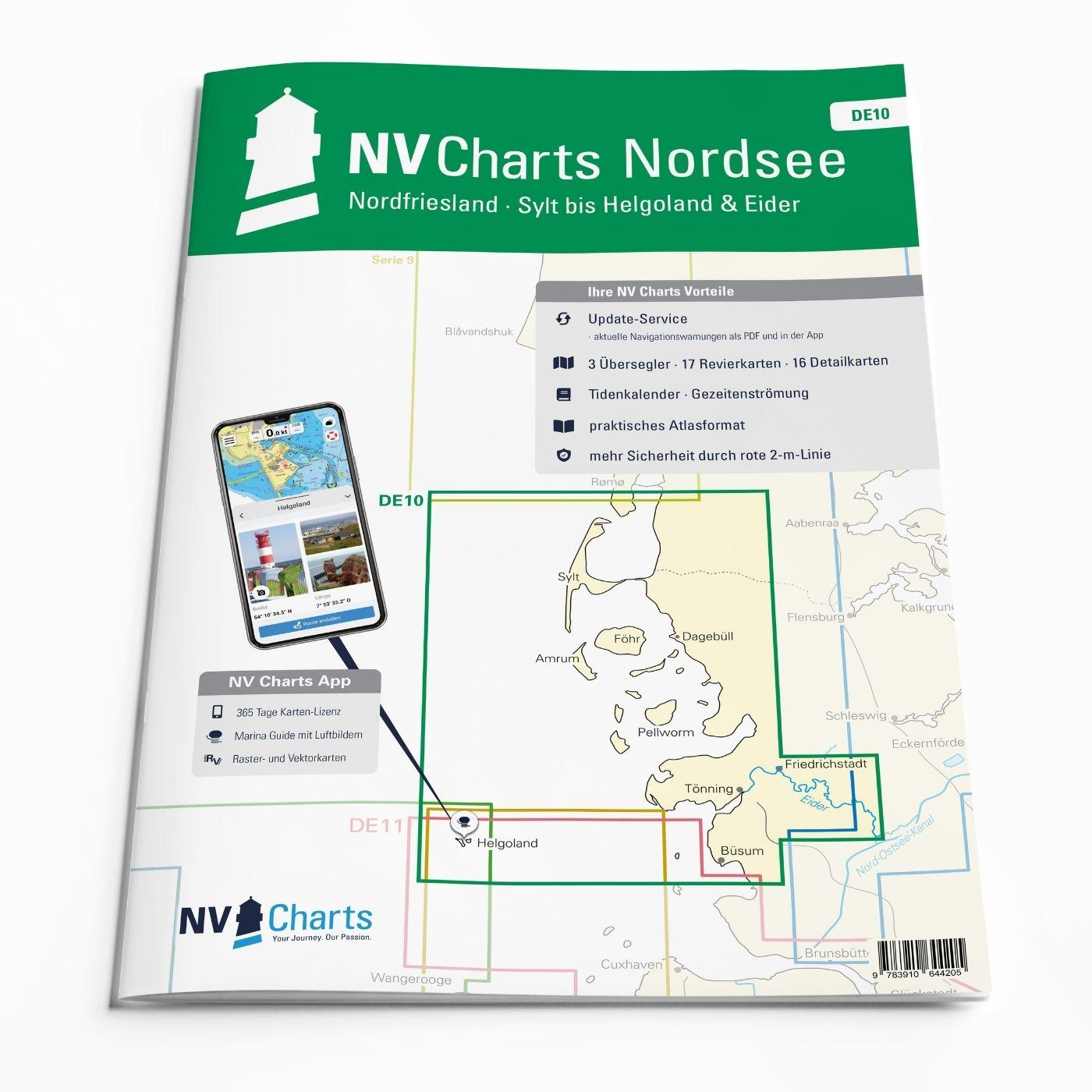 Subscription - NV Charts Nordsee DE10 - Nordfriesland, Sylt bis Helgoland & Eider