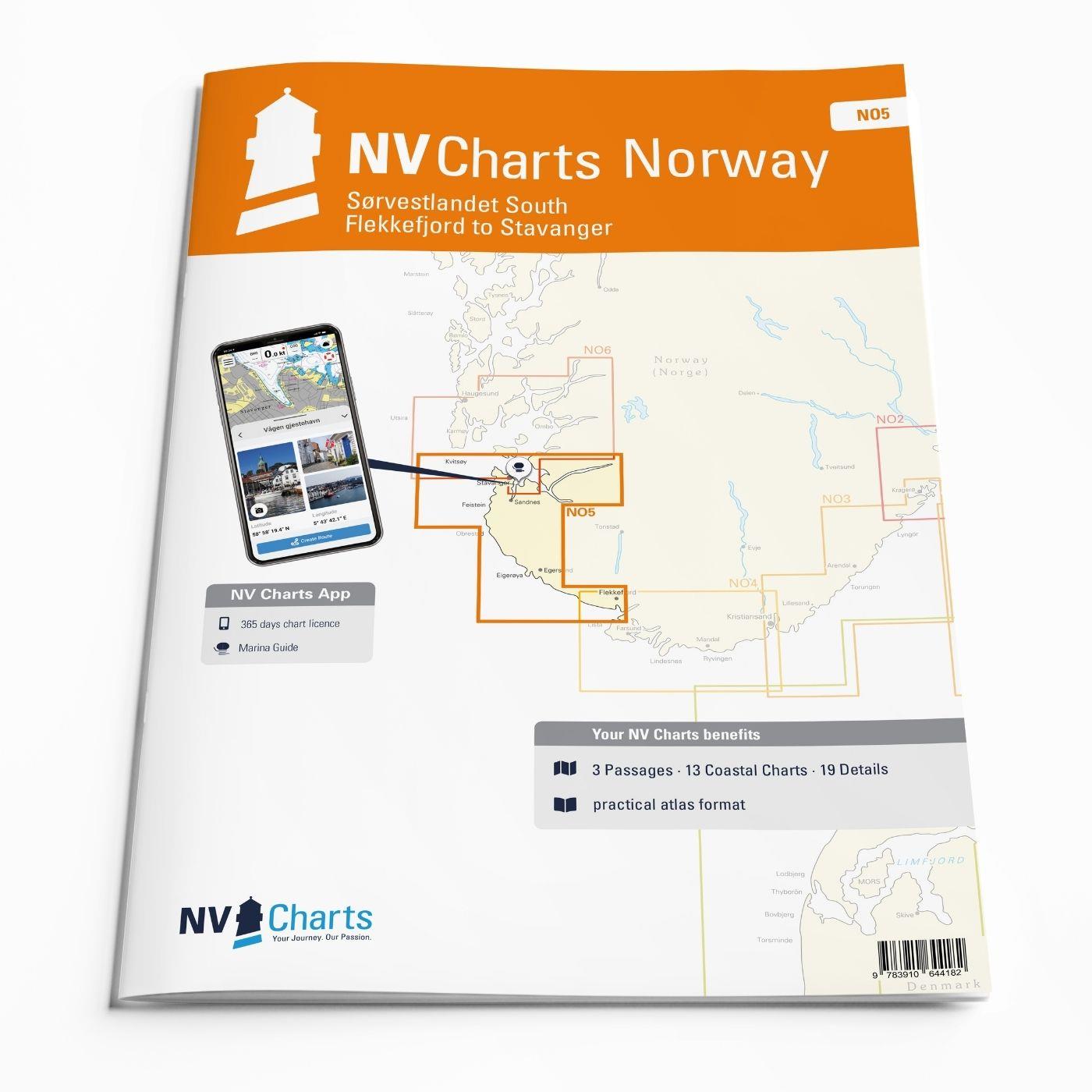 NV Charts Norway NO5 - Sørvestlandet Sør - Flekkefjord til Stavanger
