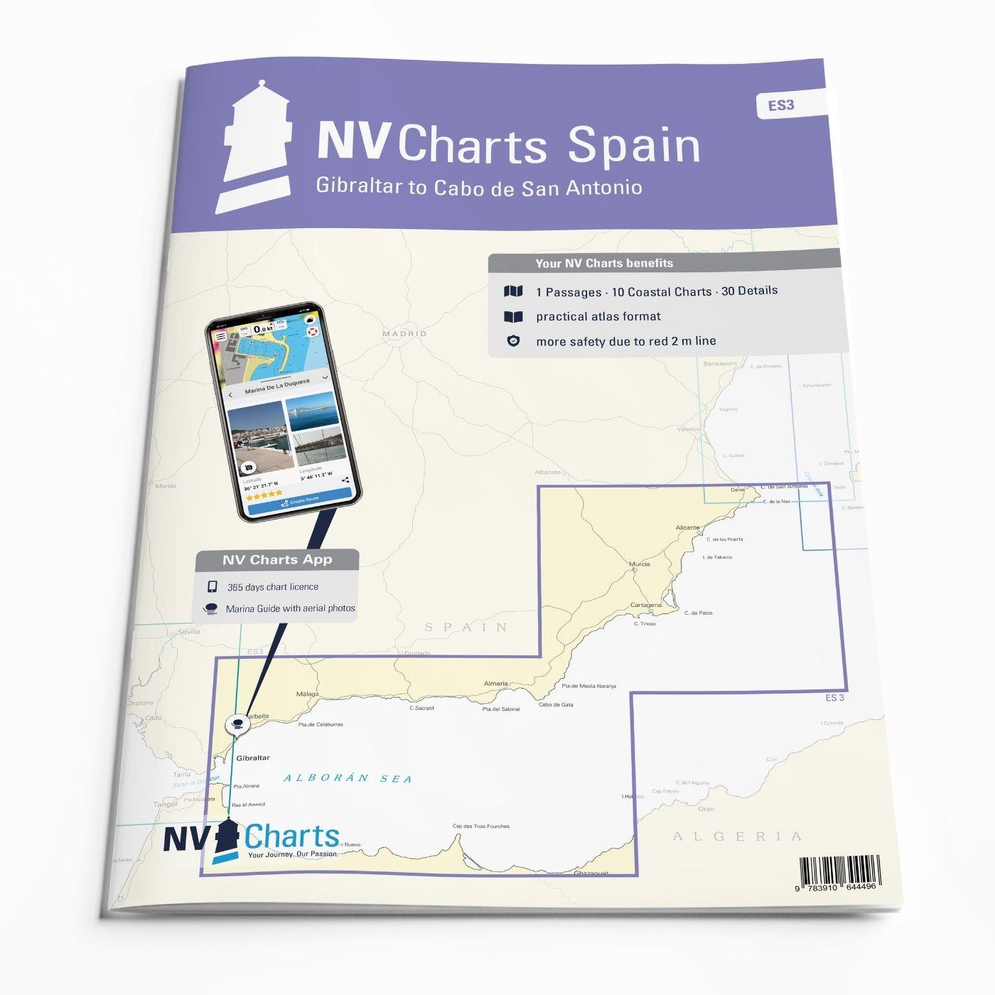 NV Charts Spain ES3 - Gibraltar to Cabo de San Antonio