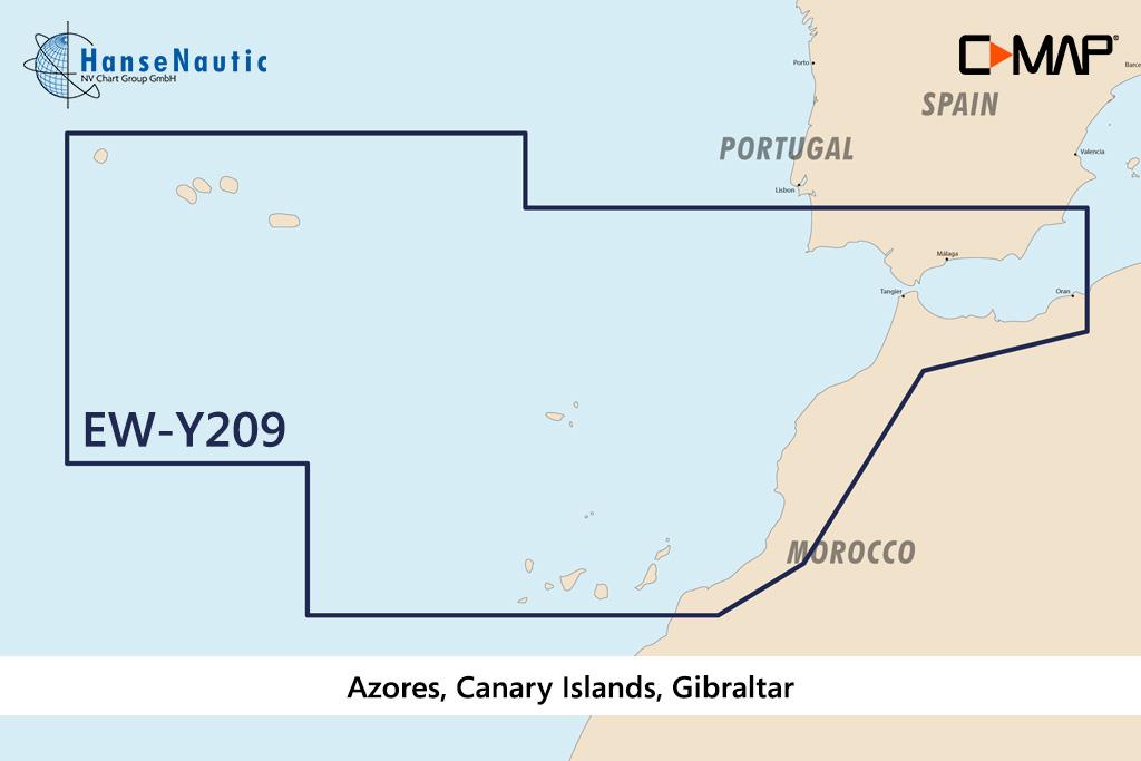 C-MAP Discover Azoren, Kanarische Inseln, Gibraltar EW-Y209