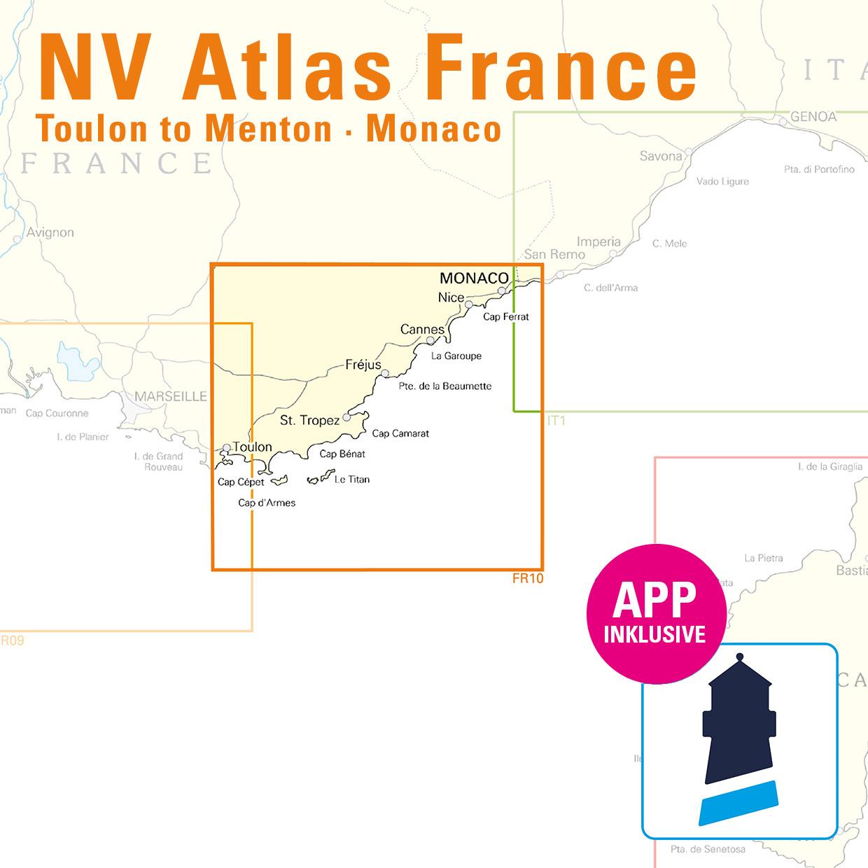 NV Charts France FR10 - Toulon to Menton, Monaco