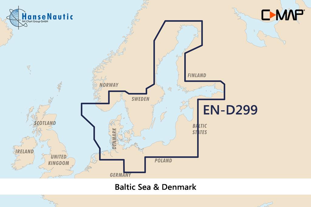 C-MAP 4D MAX+ Wide EN-D299 Baltic Sea & Denmark