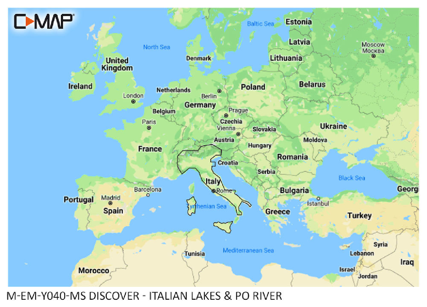 C-MAP Discover Italian Lakes and Po River M-EM-Y040