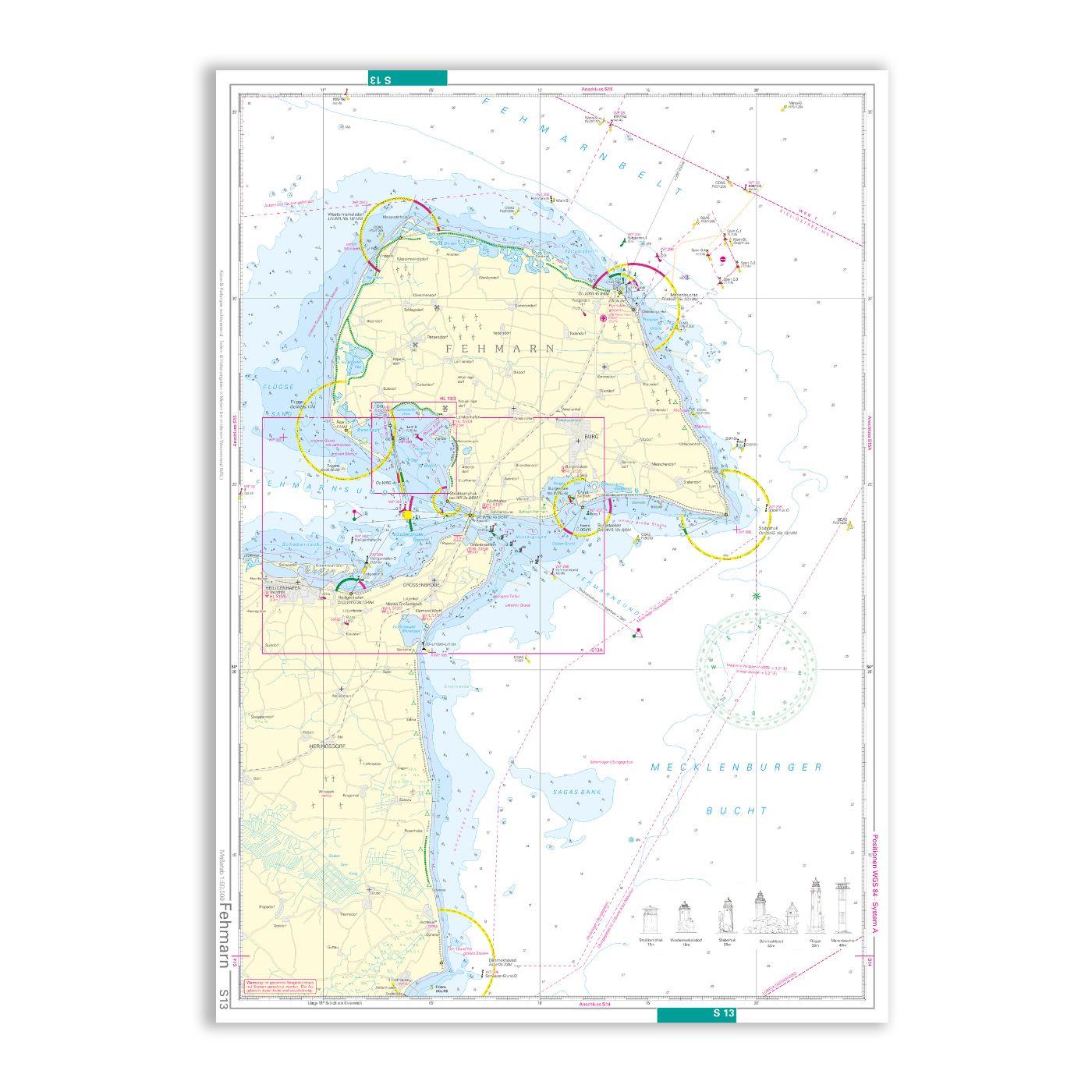 NV single nautical chart S13/13A Fehmarn/Fehmarnsund