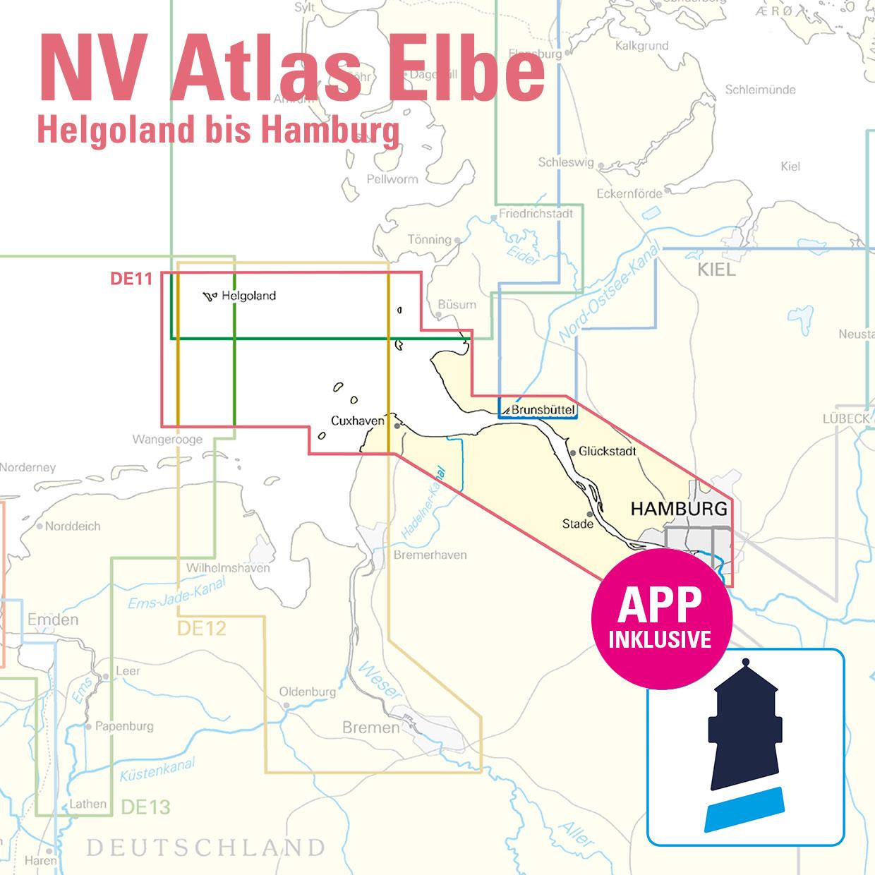Subscription - NV Charts Nordsee DE11 - Elbe, Hamburg bis Helgoland