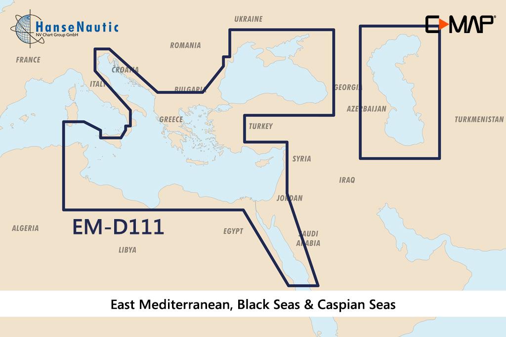 C-MAP 4D MAX+ Wide EM-D111 East Medit., Black, Caspian Seas