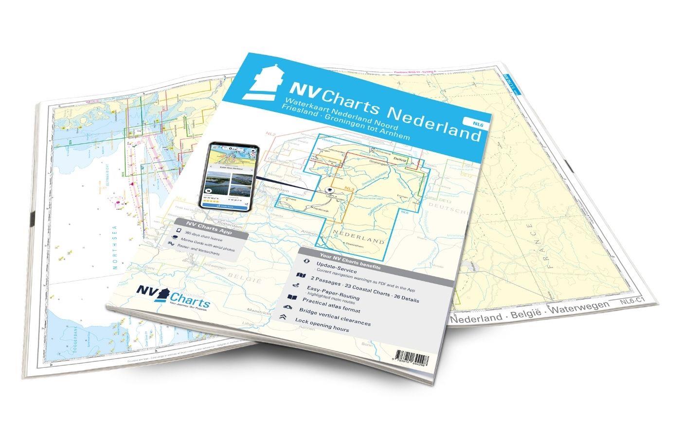 NV Charts Nederland NL6 - Waterkaart Nederland Noord - Friesland - Arnhem