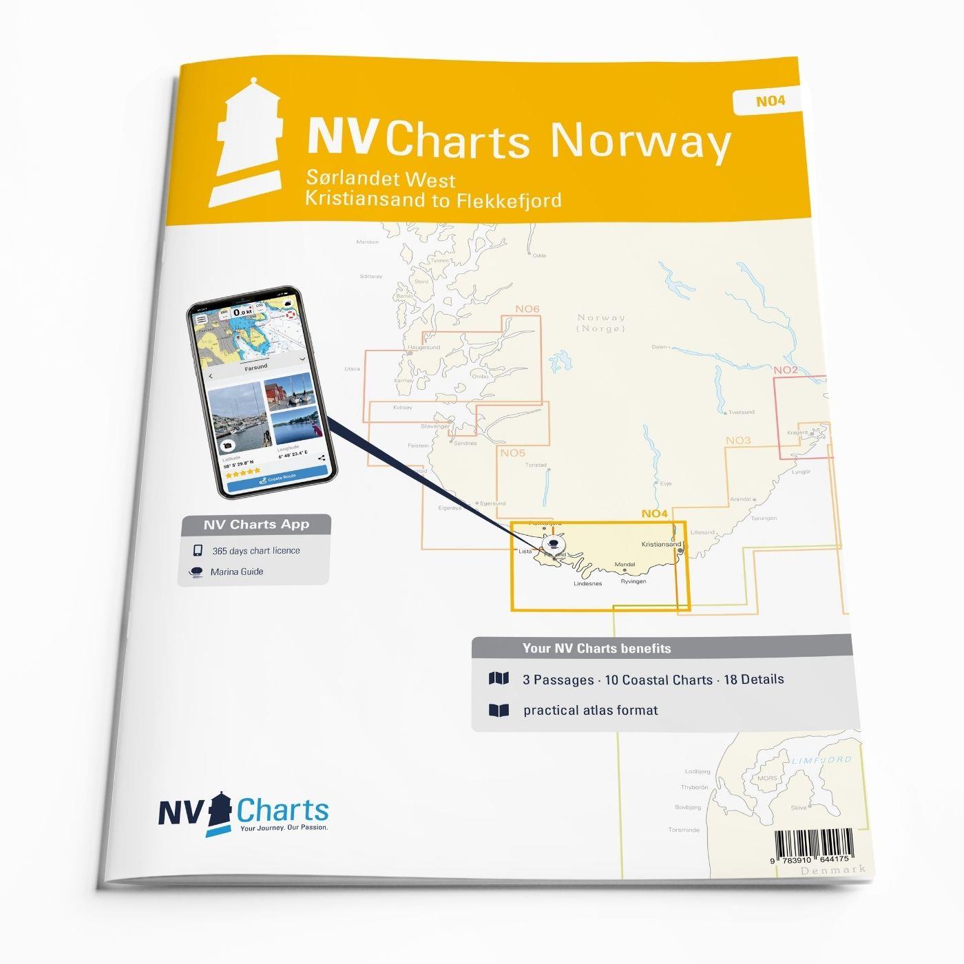 NV Charts Norway NO4 - Sørlandet Vest - Flekkefjord til Kristiansand