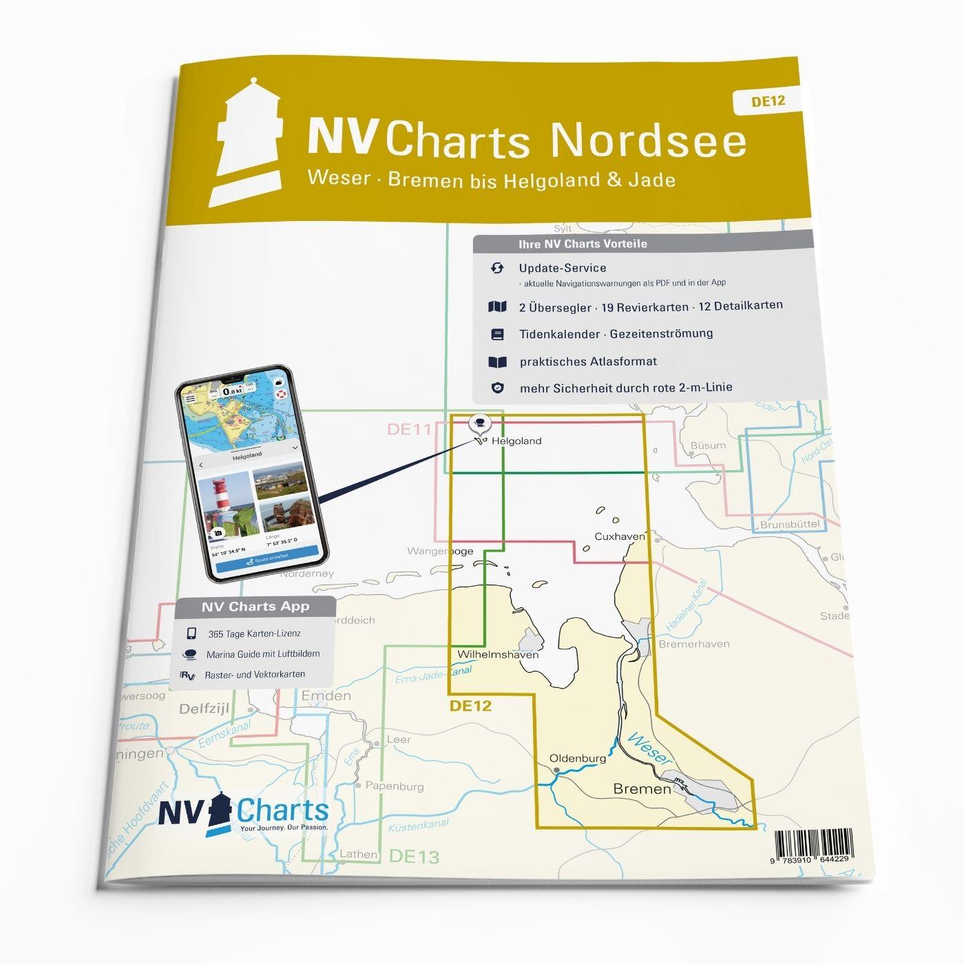 Subscription - NV Charts Nordsee DE12 - Weser, Bremen bis Helgoland & Jade