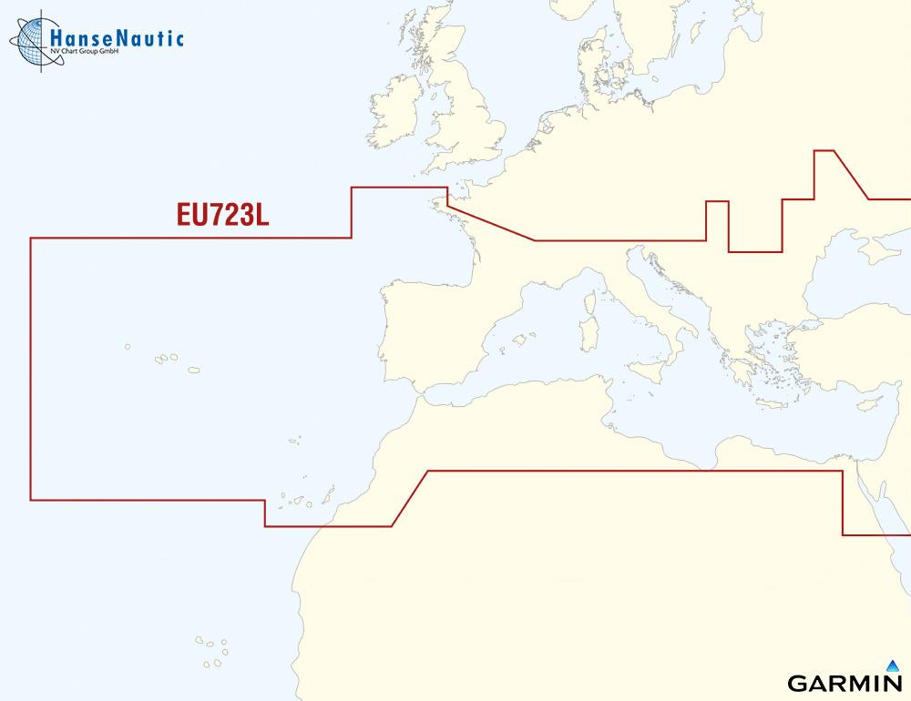 BlueChart g2 Vision Chip Large EU723L Südeuropa, Atlantik.Mittelmeer, Schwarzes Meer